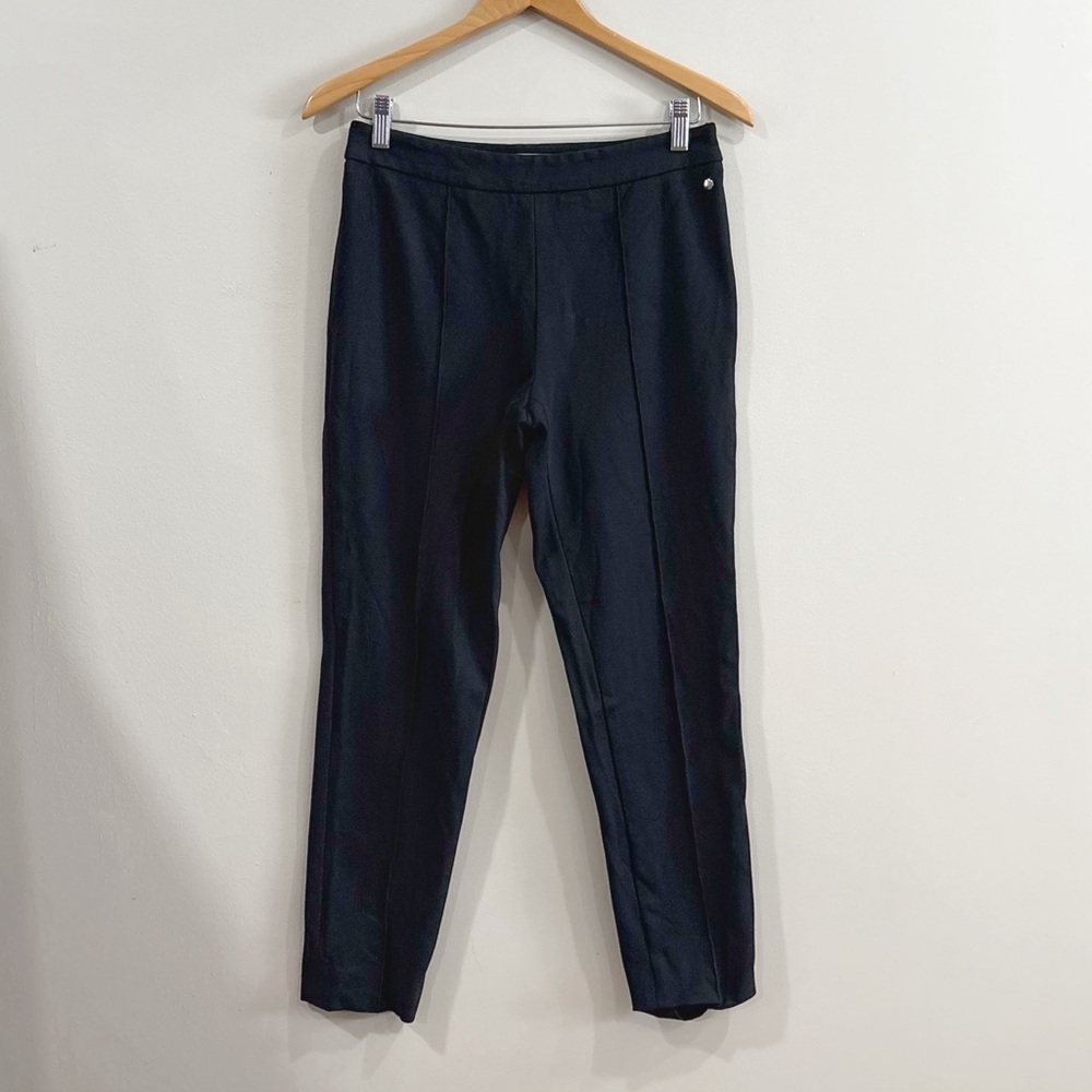 Max Mara Black Stretchy Tailored Pants Women Slim Ankle Career Chic Minimalist